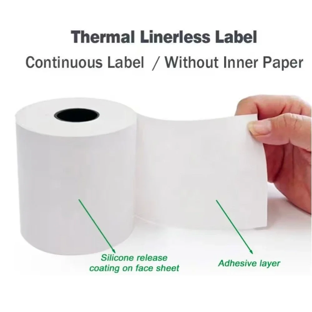 24 Rolls Moqra Paper Sticky Linerless Thermal Labels 1